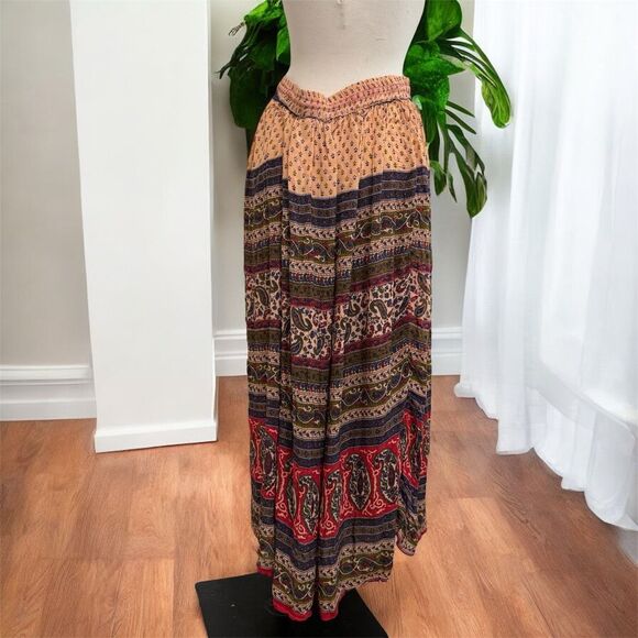 Vintage Cute Options Peasant Prairie Skirt Boho Paisley M - Picture 2 of 6